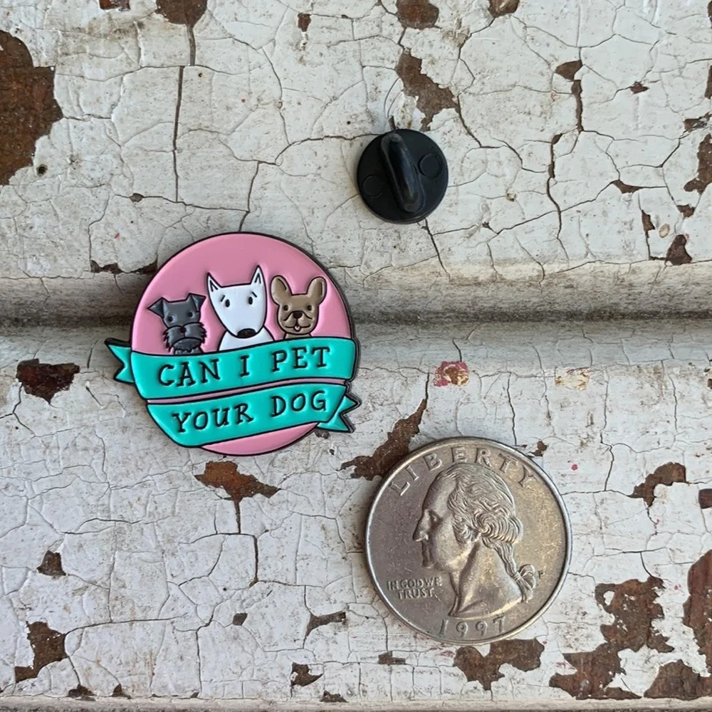Brand new adorable “can I pet your dog” enamel pin - Picture 2 of 3
